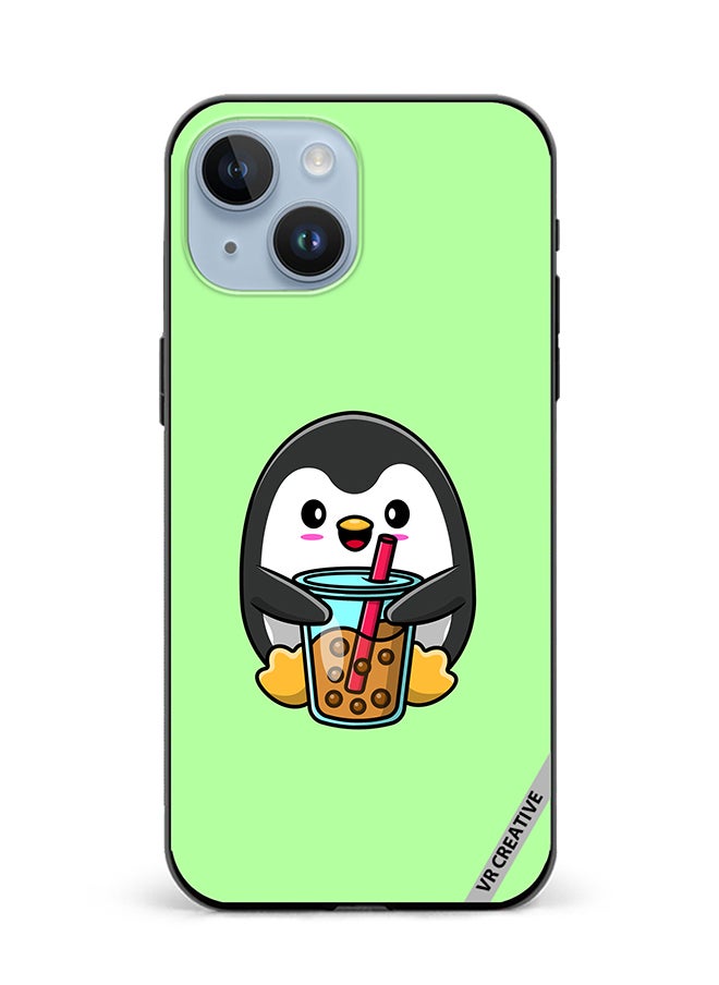 VR CREATIVE Protective Case Cover For Apple iPhone 15 Penguin Cola Design Multicolour  - Image 1