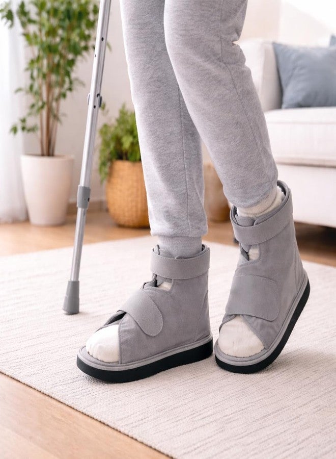 Dr Helix Orthopedic Cast Shoe for Walking | Supportive Footwear for Fracture Healing, Injury Recovery, Impact Control and Confident Daily Movement Support (Size - L, Grey) - Image 2