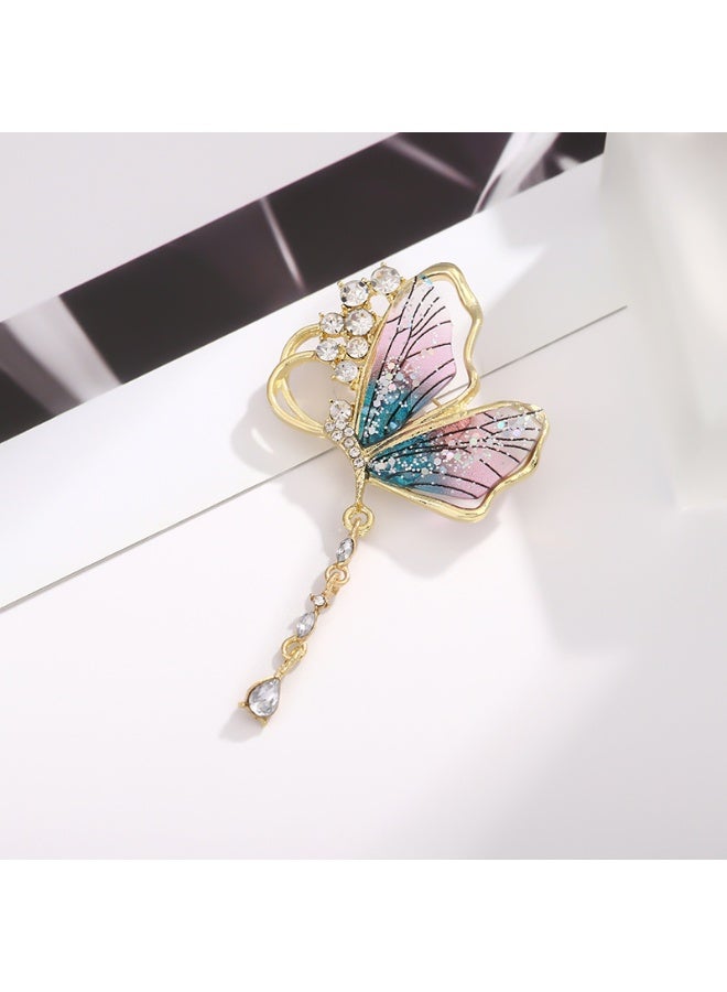 KUYING New High-end Wizard Of Oz Light Luxury Gradient Butterfly Brooch 
