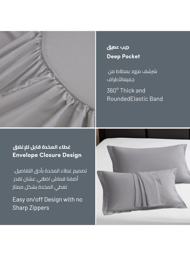 Donetella - Bedding Fitted Sheet - Fits 90x190 Cm Bed For Single Bed 2 Pcs (1 Fitted Sheet and 1 Pillowcase) - 30 Cm Deep Pocket - Solid Bed Sheet - Image 1