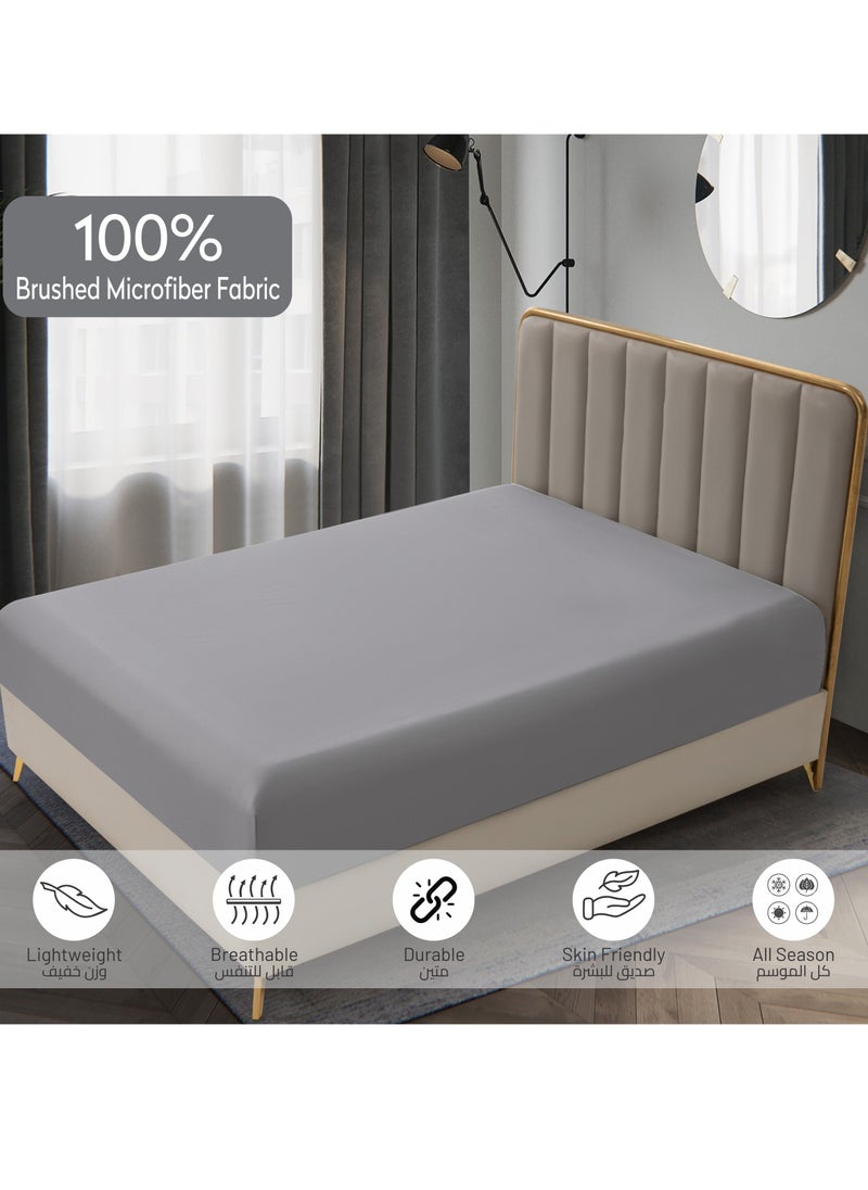 Donetella Bedding Fitted Sheet - Fits 90x190 Cm Bed For Single Bed 2 Pcs (1 Fitted Sheet and 1 Pillowcase) - 30 Cm Deep Pocket - Solid Bed Sheet  - Image 5