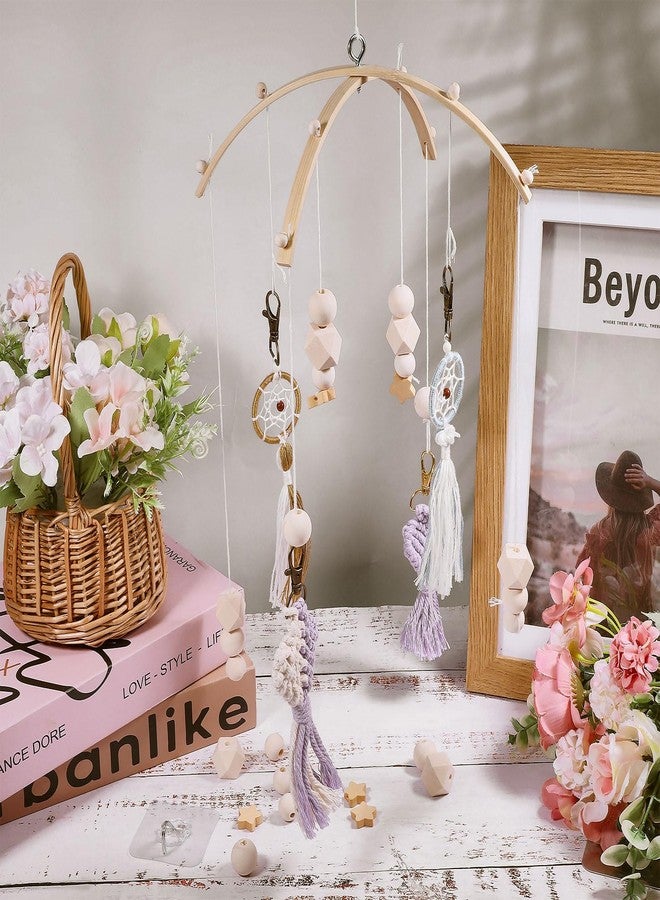 beinkmake إطار خشبي لغرفة الأطفال من beinkmake، طقم متنقل مصنوع يدويًا، إطار خشبي طبيعي، زينة سرير متنقل، سرير هوائي، جرس سقف، زينة معلقة، نجمة خماسية - Image 5