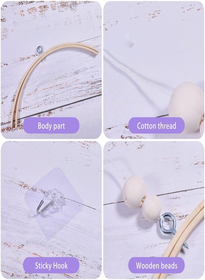 beinkmake إطار خشبي لغرفة الأطفال من beinkmake، طقم متنقل مصنوع يدويًا، إطار خشبي طبيعي، زينة سرير متنقل، سرير هوائي، جرس سقف، زينة معلقة، نجمة خماسية - Image 4