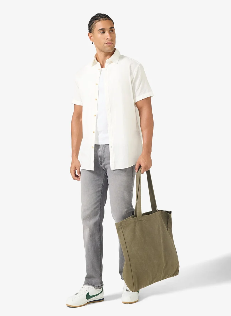 JJ Rebel  solid Regular Fit Half Sleeve Shirt for Men | Best Price UAE