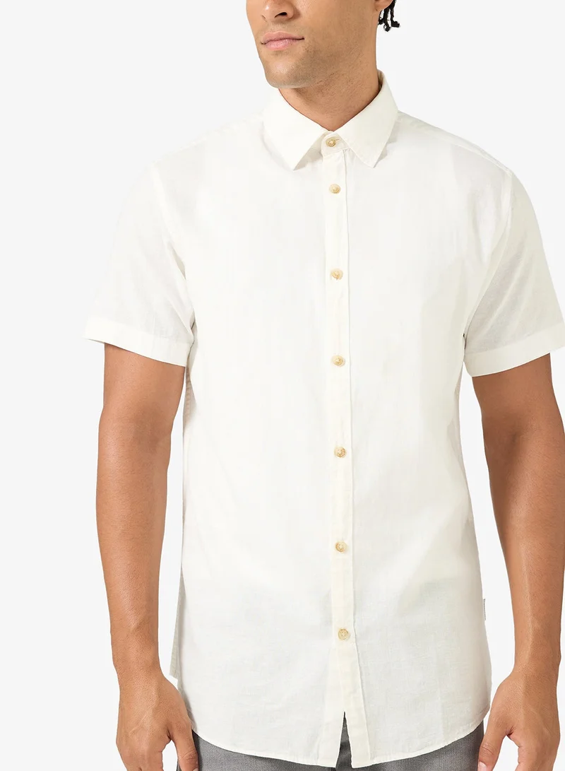 JJ Rebel  solid Regular Fit Half Sleeve Shirt for Men | Best Price UAE