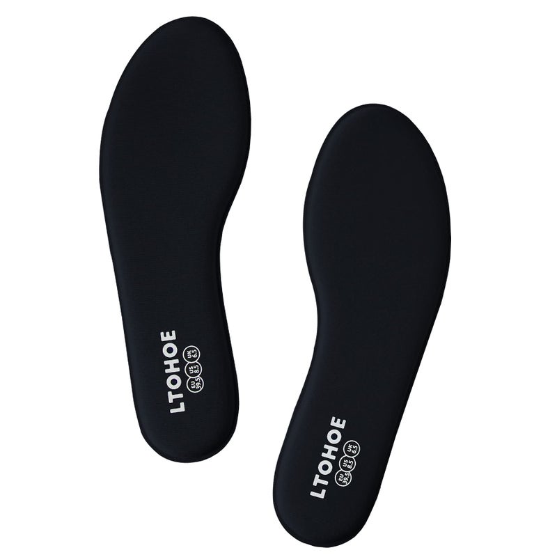 LTOHOE Memory Foam Insoles for Women, Replacement Shoe Inserts for Work Boot, Running Shoes, Hiking Shoes, Sneaker, Cushion Shoe Insoles Shock Absorbing for Foot Pain Relief, Comfort Inner Soles Black US 8 - Image 1