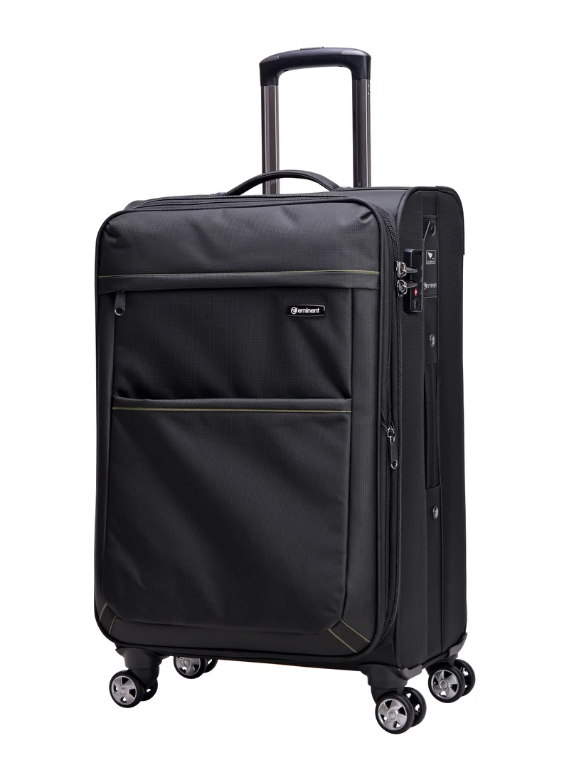 إيمينينت Soft Shell Travel Bag Expandable Luggage Trolley for Unisex Polyester Light Weight Suitcase with TSA lock 4 Quiet Double Spinner Wheels V6093SZ