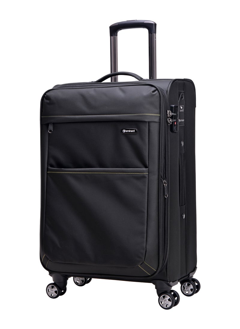 eminent Soft Shell Travel Bag Expandable Luggage Trolley for Unisex Polyester Light Weight Suitcase with TSA lock 4 Quiet Double Spinner Wheels V6093SZ  - Image 1
