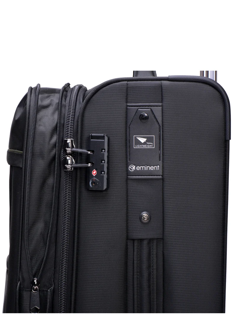 eminent Soft Shell Travel Bag Expandable Luggage Trolley for Unisex Polyester Light Weight Suitcase with TSA lock 4 Quiet Double Spinner Wheels V6093SZ