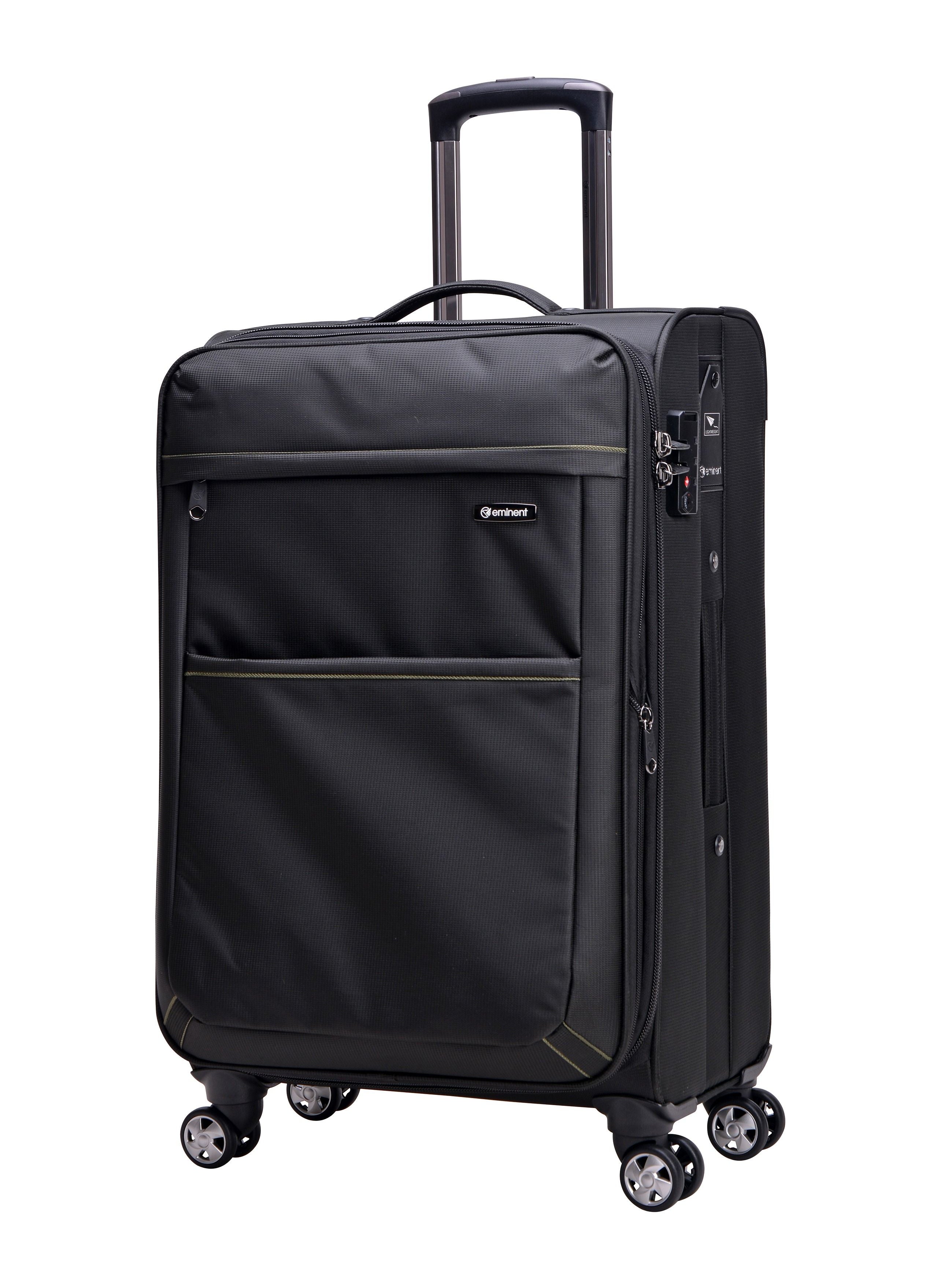 eminent Soft Shell Travel Bag Expandable Luggage Trolley for Unisex Polyester Light Weight Suitcase with TSA lock 4 Quiet Double Spinner Wheels V6093SZ 