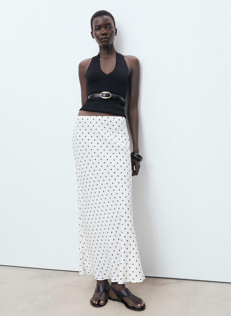 MANGO Long Polka-Dot Skirt  - Image 1