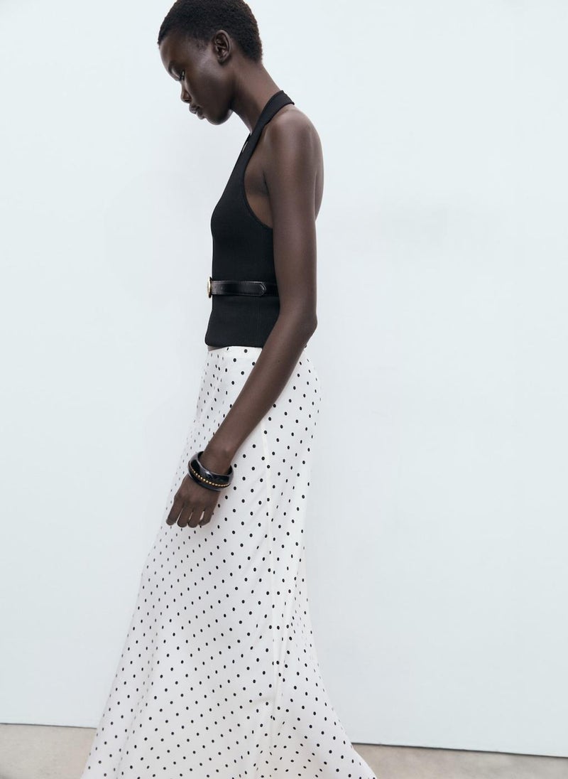 MANGO Long Polka-Dot Skirt  - Image 4
