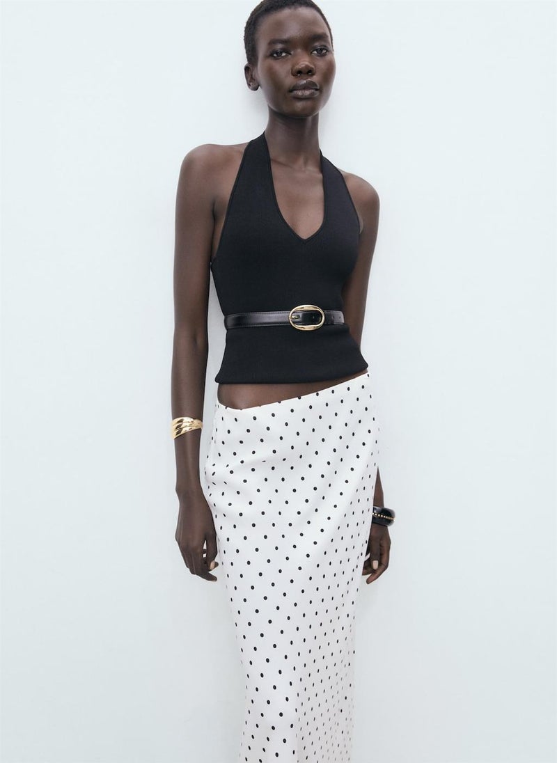 MANGO Long Polka-Dot Skirt  - Image 5