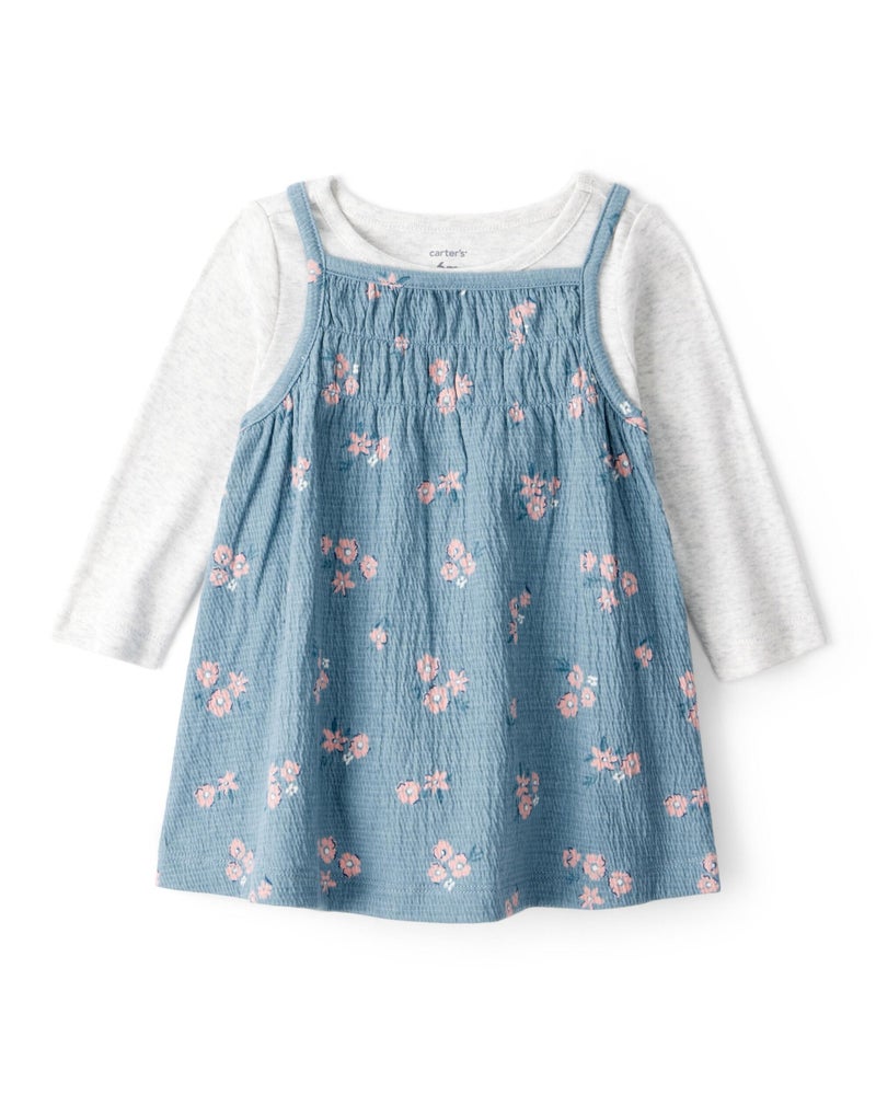 carter's 2-Piece Floral Long-Sleeve Dress Set - Blue - Image 1