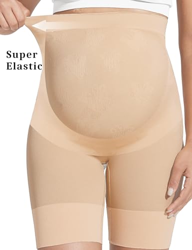 KIM S Maternity Dress Fall Shapewear Clothes Underwear Belly Bands for Pregnant Women Maternity Photoshoot Panties Outfit Baby Shower Dress for Mom be Maternity Leggings Jeans(Nude L) - Image 5