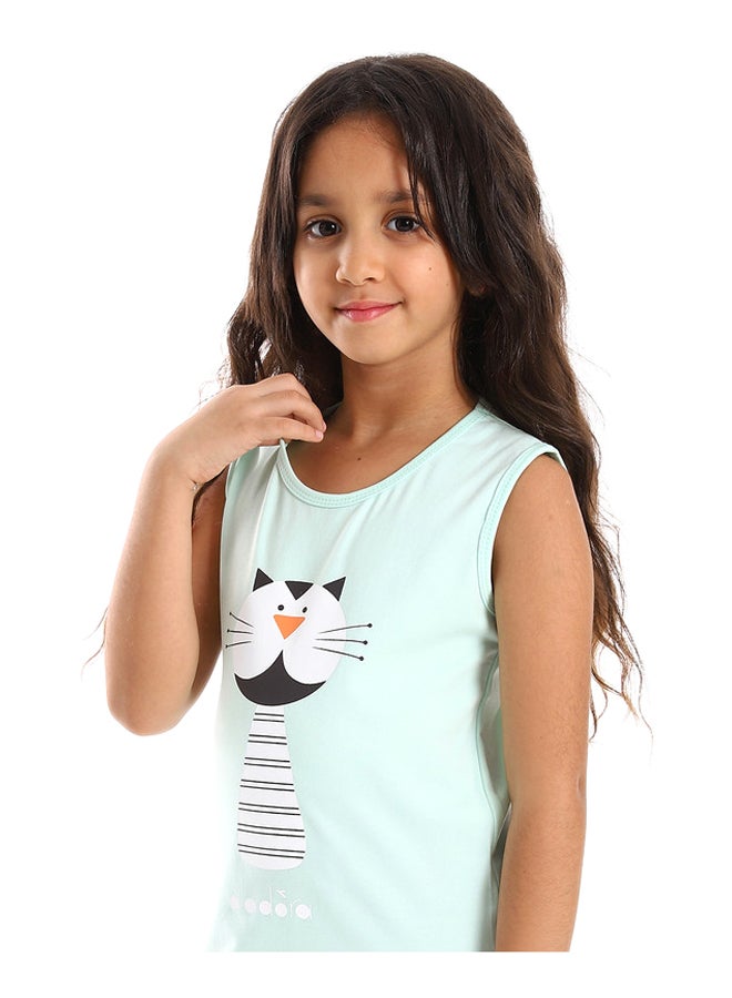 DIADORA Girls Cotton Printed Sleeveless T-Shirt - Image 4