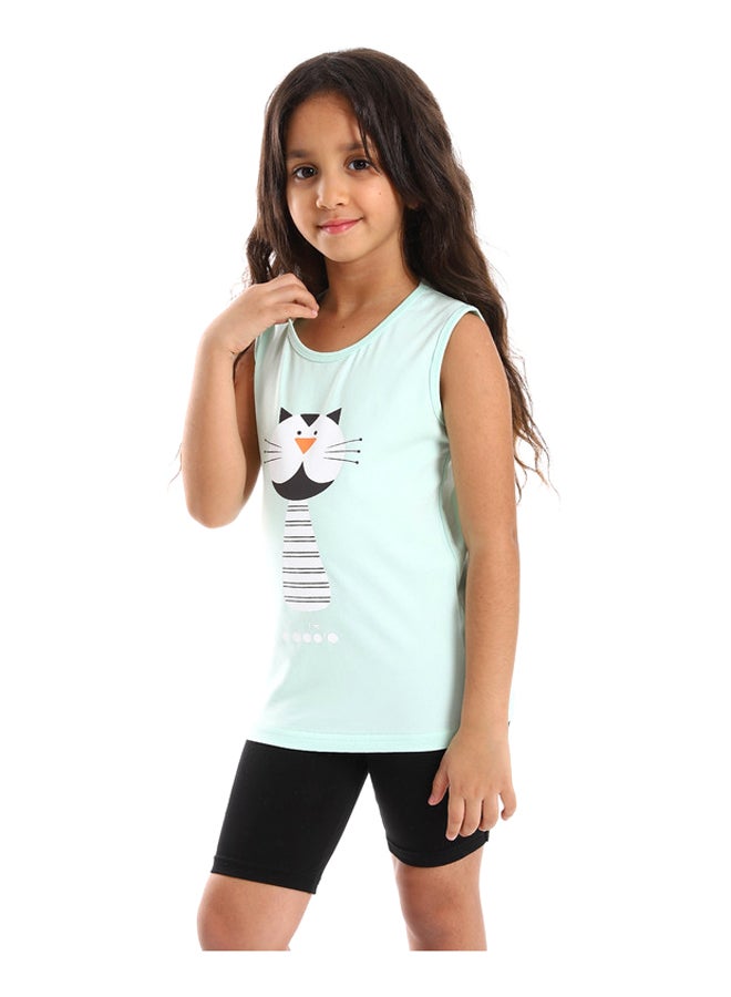 DIADORA Girls Cotton Printed Sleeveless T-Shirt - Image 2