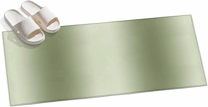 Hallway Runner Rug 2'x6', Ombre Seaweed Green Washable Bathroom Area Rugs for Kitchen Bedroom Laundry, Simple Color Modern Striped Art Non Slip Door Mat Indoor Entrance Floor Throw Bedsides Carpet - Image 3