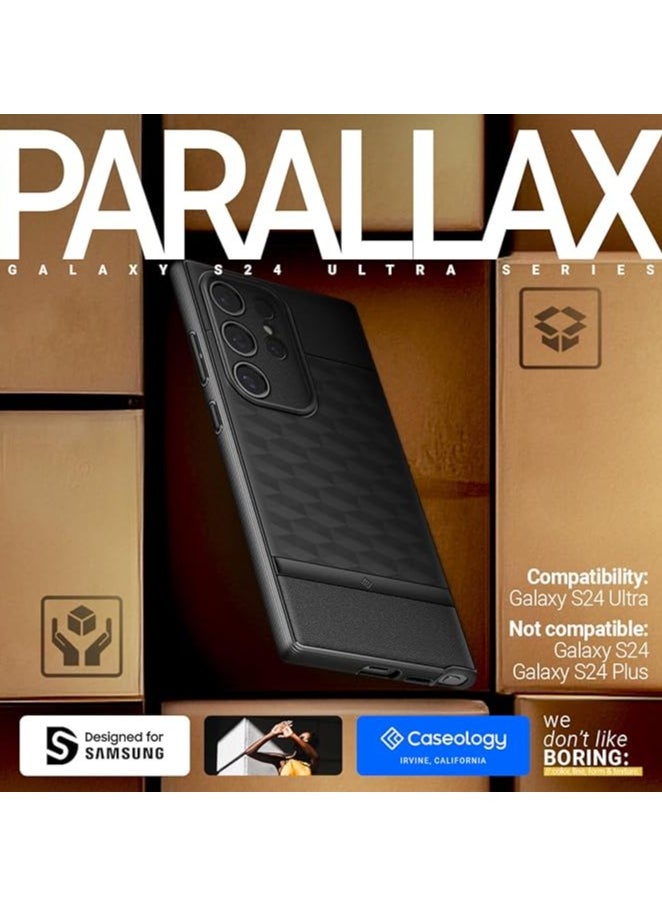 Caseology - جراب Caseology Parallax متوافق مع جراب Samsung Galaxy S24 Ultra 5G، [تصميم مريح محسّن] تم اختباره ضد السقوط بدرجة عسكرية (2024) - أسود غير لامع - Image 1
