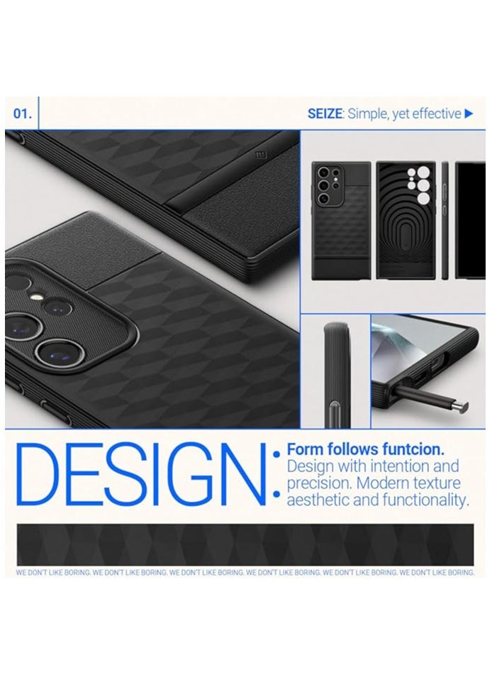 Caseology - جراب Caseology Parallax متوافق مع جراب Samsung Galaxy S24 Ultra 5G، [تصميم مريح محسّن] تم اختباره ضد السقوط بدرجة عسكرية (2024) - أسود غير لامع - Image 1