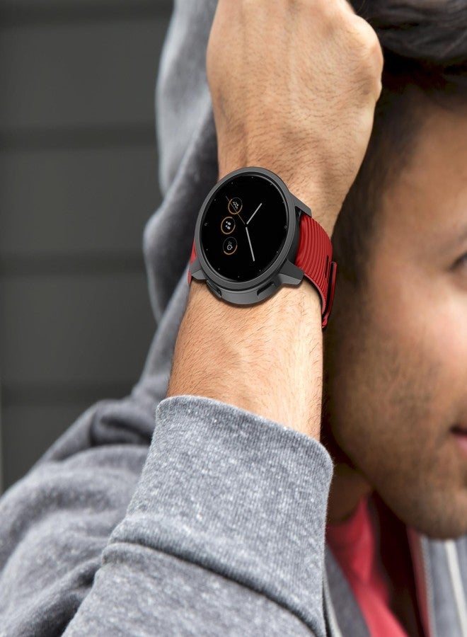 ISABAKE 22mm Strap for Vivoactive 4, Venu 2, Venu 3, Silicone Quick Release Replacement Band for Garmin Forerunner 255/265, Red-Black, 22mm, Modern - Image 2