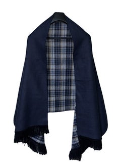 Double Face Solid & Plaid Check/Carreau/Stripe Pattern Wool Winter Scarf/Shawl/Wrap/Keffiyeh/Headscarf/Blanket For Men & Women - XLarge Size 75x200cm - P10 Navy Blue / Light Grey - pzsku/Z2411EA2FBF6143477219Z/45/_/1740196268/ac19f11b-bfbf-4f52-94d3-453d3f702f5c