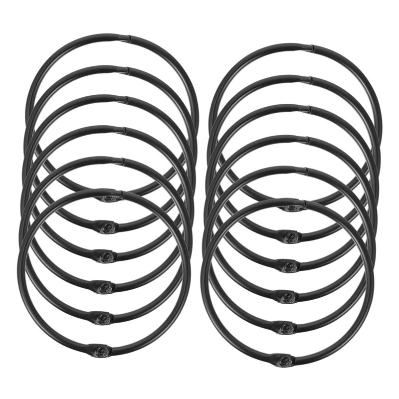 Yardwe 12pcs Metal Curtain Hangers Safe Flexible Shower Window Design - Image 2