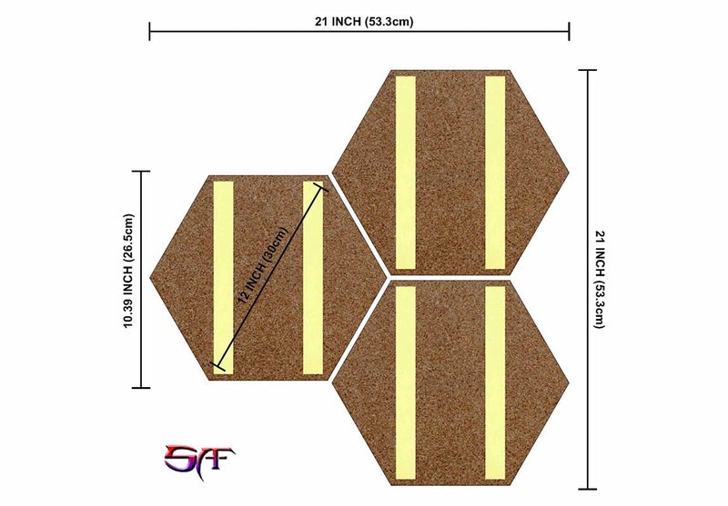 SAF paintings 6MM MDF Reindeer with Flower 3 Piece Hexagon MDF Board Self Addeshive Painting 21 inch X 21 inch AANFHX11 - Image 3