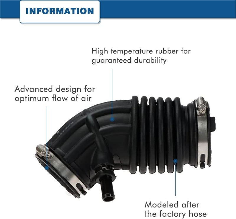 A ABIGAIL Air Intake Hose Compatible with 2007 2008 2009 2010 2011 2012 2013 Nissan Altima 2.5L - Intake Filter Tube Replaces # 16576-JA000- Air Intake Duct Tube Boot - Image 5