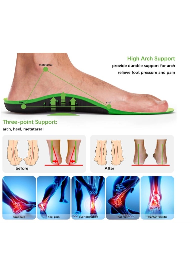 OASIS-TH Heavy Duty Orthotics Insoles for Flat Feet, Breathable Comfort Flat Feet Insoles, Arch Support to Reduce Feet Pain (M, Men's 8-10/Women 9-11) - Image 2