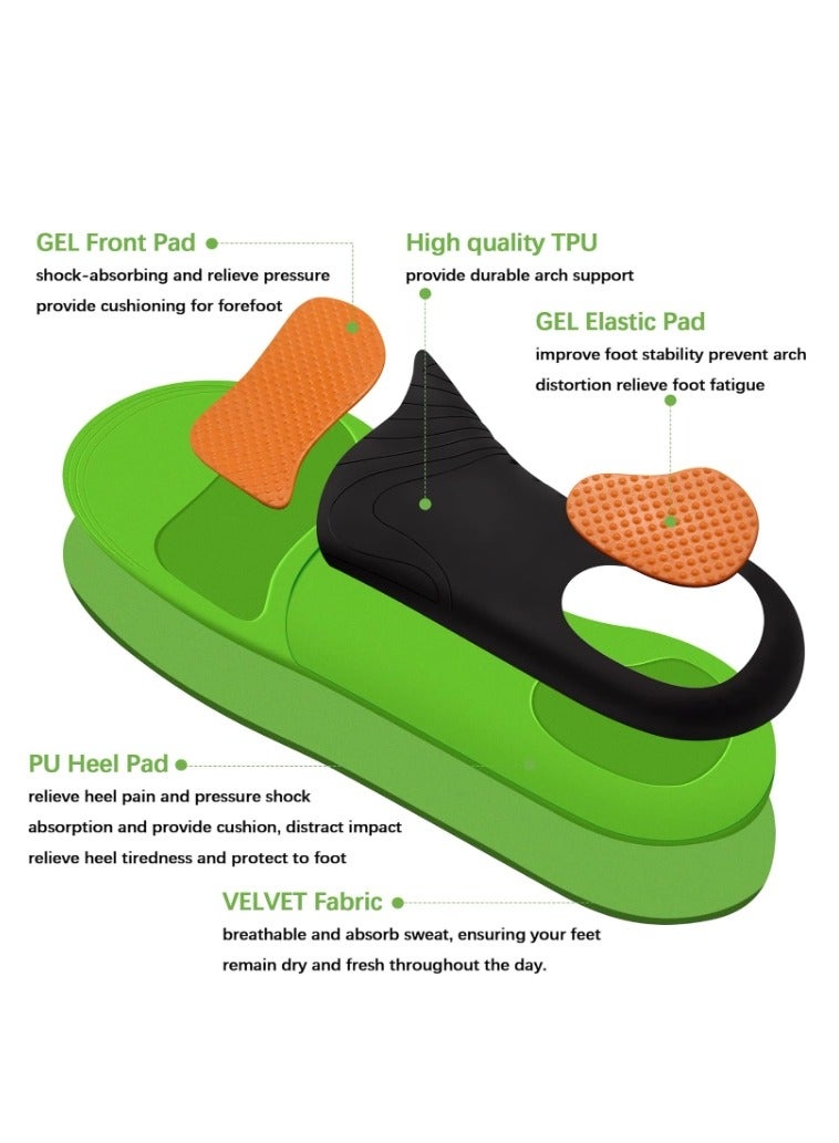 OASIS-TH Heavy Duty Orthotics Insoles for Flat Feet, Breathable Comfort Flat Feet Insoles, Arch Support to Reduce Feet Pain (M, Men's 8-10/Women 9-11) - Image 3