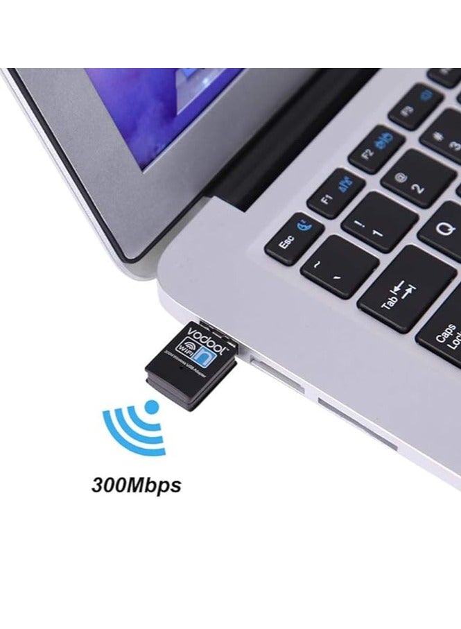 بيتا دونجل WiFi، محول شبكة لاسلكية USB مصغر بسرعة 300 ميجابت في الثانية لأجهزة الكمبيوتر المكتبي واللابتوب - يدعم أنظمة التشغيل Windows 10/8/8.1/7/Vista/XP، macOS، وLinux - Image 2