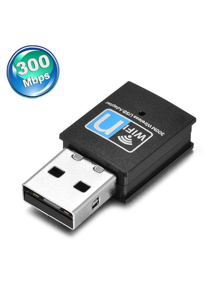 بيتا دونجل WiFi، محول شبكة لاسلكية USB مصغر بسرعة 300 ميجابت في الثانية لأجهزة الكمبيوتر المكتبي واللابتوب - يدعم أنظمة التشغيل Windows 10/8/8.1/7/Vista/XP، macOS، وLinux - Image 4