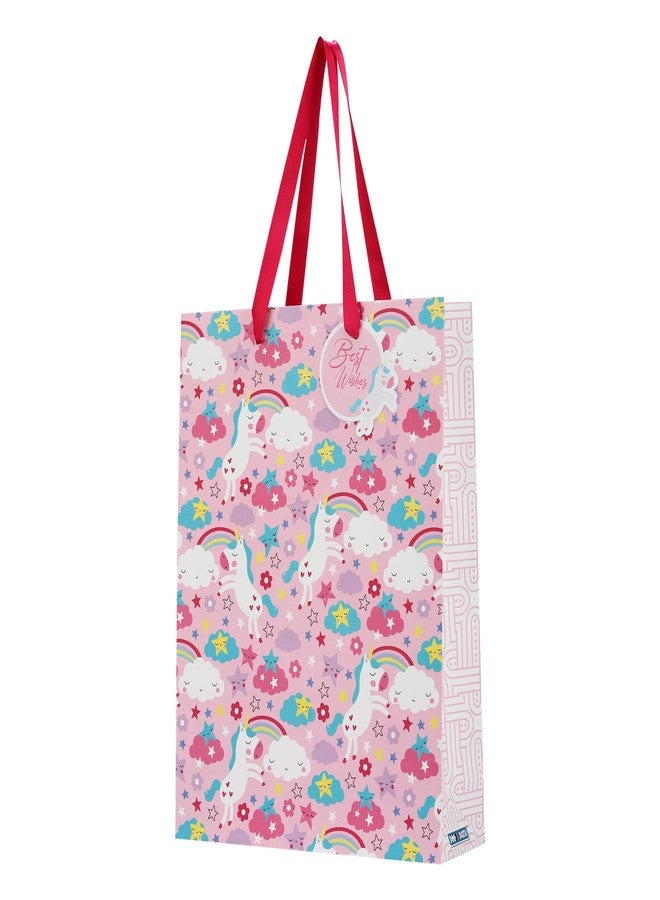 DOODLEDASH Gift Carry Bags - Medium Size (25 x 33 x 8.5 cm) - With Satin Ribbon Handles & Gift Tag -Design 2 (Unicorn) & Design 5 (Butterfly) - Pack of 6 Pcs - Image 4