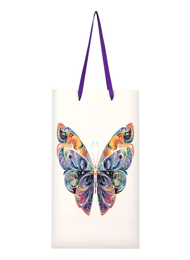 DOODLEDASH Gift Carry Bags - Medium Size (25 x 33 x 8.5 cm) - With Satin Ribbon Handles & Gift Tag -Design 2 (Unicorn) & Design 5 (Butterfly) - Pack of 6 Pcs - Image 2