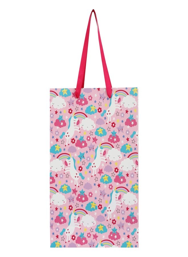 DOODLEDASH Gift Carry Bags - Medium Size (25 x 33 x 8.5 cm) - With Satin Ribbon Handles & Gift Tag -Design 2 (Unicorn) & Design 5 (Butterfly) - Pack of 6 Pcs - Image 5