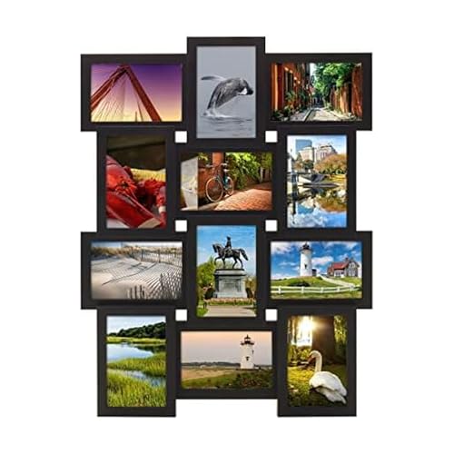 Melannco 12 Opening Collage Frame, Displays 4x6 and Six 6x4 Inch Photos, Black - Image 1
