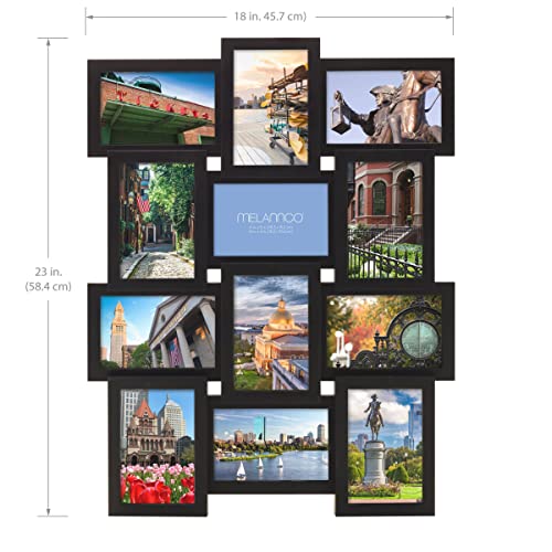Melannco 12 Opening Collage Frame, Displays 4x6 and Six 6x4 Inch Photos, Black - Image 2
