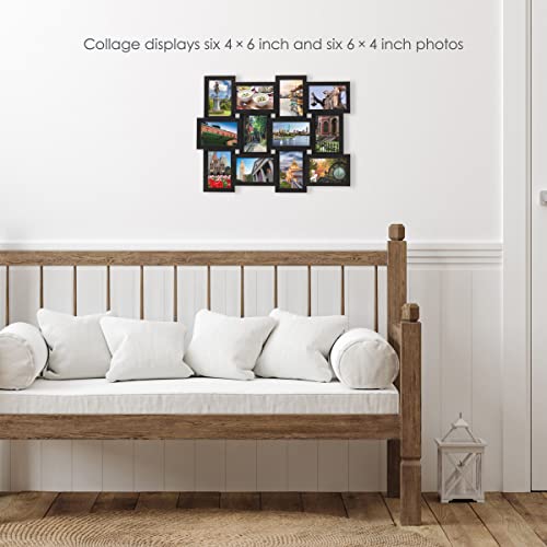 Melannco 12 Opening Collage Frame, Displays 4x6 and Six 6x4 Inch Photos, Black - Image 4