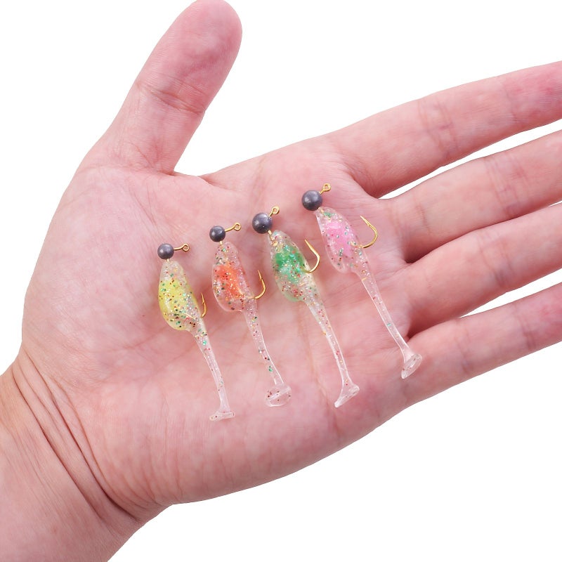 44 Pcs Micro Soft Bait Set With Clip On Tadpole Jig Heads - Image 5
