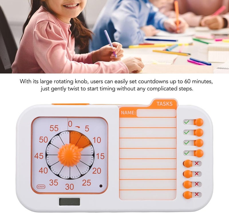 Pwshymi Visual Timer with Planning Board Reusable Time Management Tool for Classroom Home School, ABS Material - Image 3