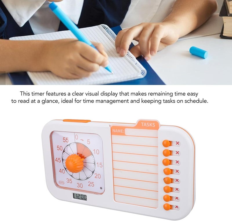 Pwshymi Visual Timer with Planning Board Reusable Time Management Tool for Classroom Home School, ABS Material - Image 4