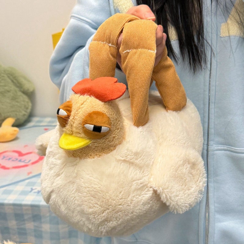 GuGu Chicken Plush Toy Handbag & Crossbody Bag, Soft Stuffed Animal for Kids - Image 3