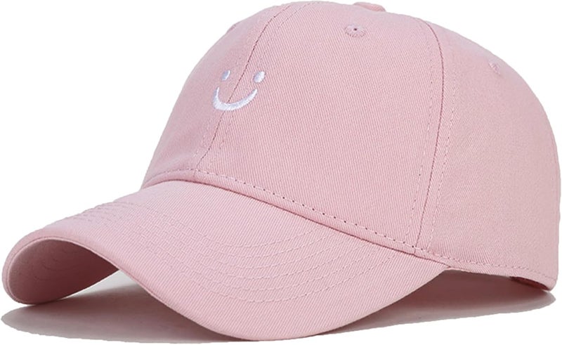 Umeepar Smile Face Baseball Cap for Women Men Adjustable Low Profile Unstructured Cotton Dad Hat - Image 1
