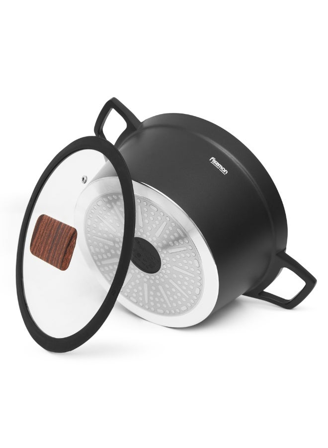 Fissman قدر ستوك فيلومينا 24 سم/3.9 لتر مع غطاء زجاجي من الألمنيوم المصبوب وطلاء غير لاصق - Image 4