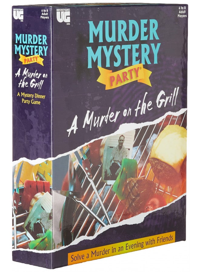University Games Murder Mystery Party Games - A Murder on the Grill, Host Your Own Cookout Murder Mystery Dinner for 8 Adult Players, Solve the Case with Crime Scene Clues, 18 Years and Up  - Image 1