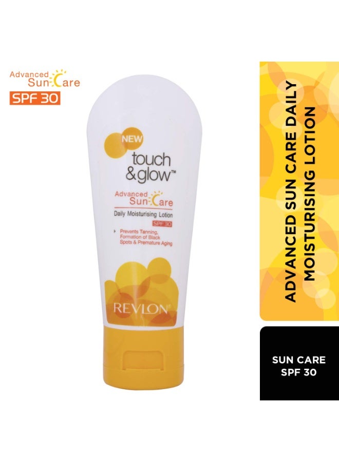 ريفلون لوشن ريفلون تاتش آند جلو المرطب اليومي للعناية المتقدمة بالشمس بعامل حماية من الشمس 30، 50 مل - Image 3