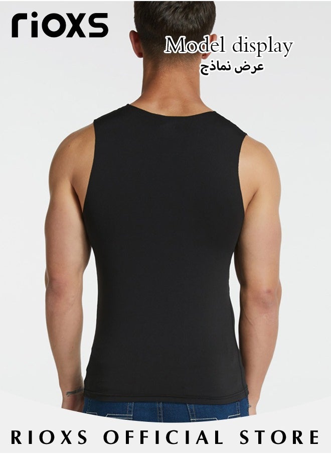 RIOXS - Men's 3-Pack Basic Workout Tank Top Set Athletic Muscle Tops Bodybuilding Quick Dry Sleeveless T-Shirt - Image 1
