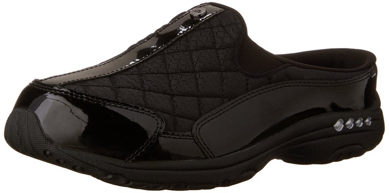 Easy Spirit womens Traveltime Clog Black/Silver Patent 11 N US - Image 1
