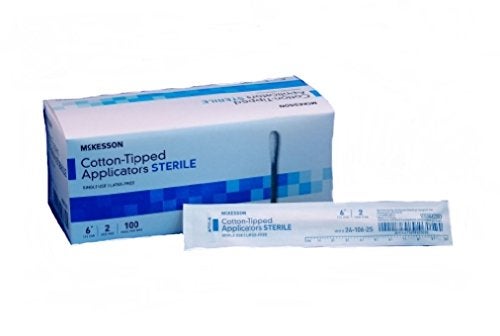 McKesson Swabstick Mckesson Cotton Tip Wood Shaft 6 Inch 2 Pack Sterile Box of 200